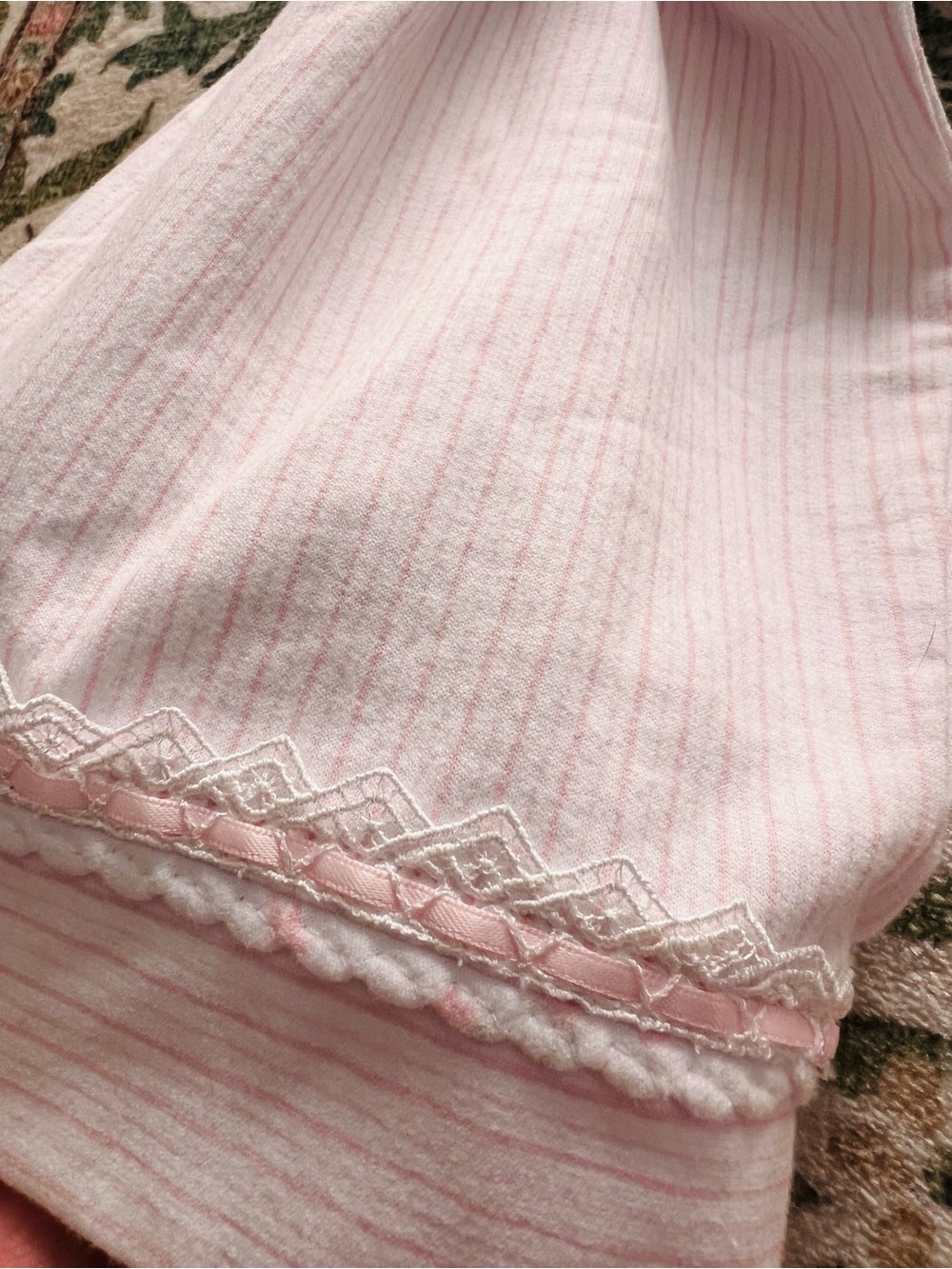 Eileen West Cotton Robe Large Pink Stripe Vintage - Picture 5 of 5
